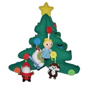 Hallmark Keepsake Kids My Very Own Christmas Tree Button Felt Plush 4 Ornaments